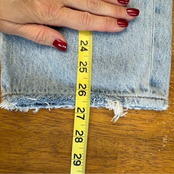 Agolde Distressed Riley Crop Jean 31 100% Cotton No Stretch - Picture 8 of 9